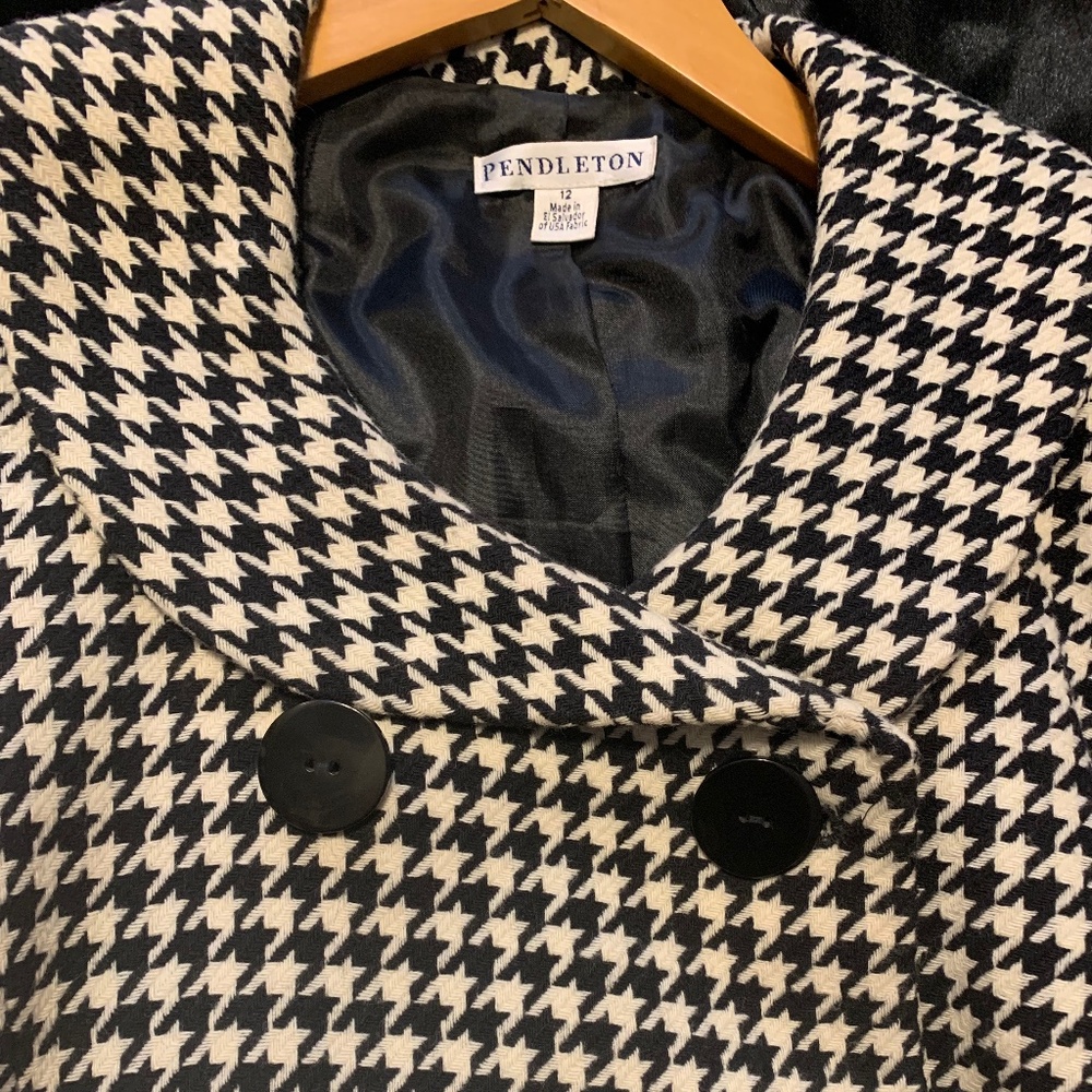 Pendleton Houndstooth Double Button Blazer & Blac… - image 2